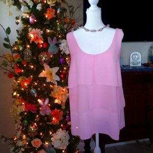 Banana Republic Pink Sleeveless Blouse Medium Polyester